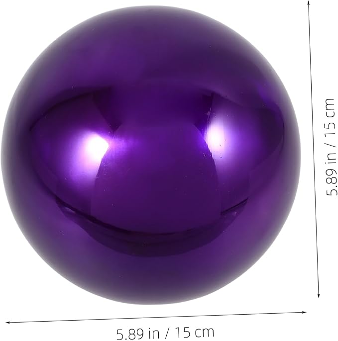 Stainless Steel Purple Gazing Ball - 5 Inch Mirror Reflective Sphere for Garden Decor Eye-Catching Outdoor Ornament