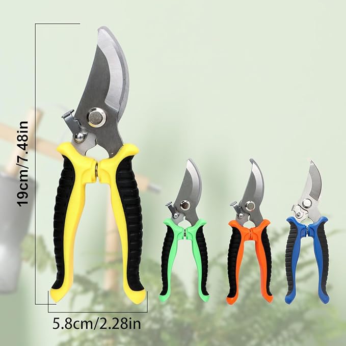 4PCS Garden Pruning Shears-7.5 Inch Stainless Steel Pruning Snips,Garden Scissors Handheld for Gardening Cutting Flower Tree Trimming Tools (4)
