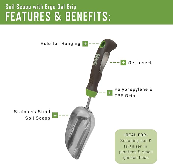 AMES 24452009 2-pc. Ergo Gel Grip Garden Tool Set with Hand Trowel & Soil Scoop