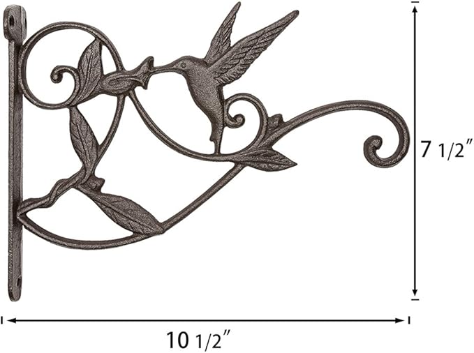 Mkono Hanging Plant Bracket Hook Iron Decorative Plant Hanger for Flower Basket Bird Feeder Wind Chime Lanterns, 1 Pack