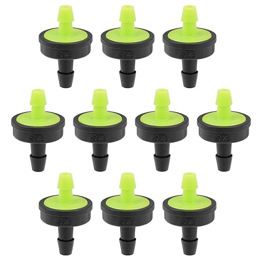 uxcell Pressure Compensating Dripper 8GPH 30L/H Emitter for Garden Lawn Drip Irrigation with Barbed Hose Connector Plastic Green 20pcs