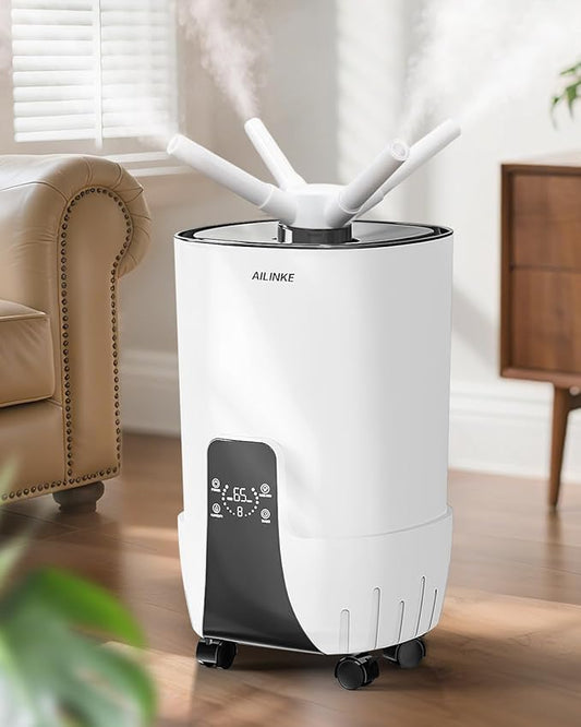 Humidifiers for Bedroom Large Room, 4.2Gal/16L Cool Mist Humidifier Large Room 2000 sq.ft,Top Fill, 3 Stainless Steel Atomizers,360°Nozzle Extension Tube, Commercial/Office/Plants/House, White