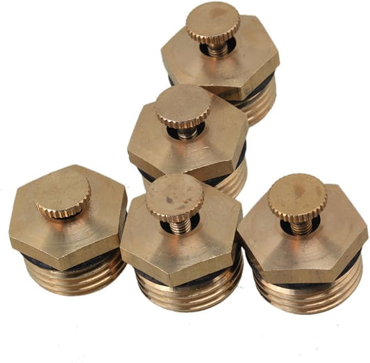 5pcs Brass 1/2" Male Thread Adjustable Misting Nozzles Irrigation Golden