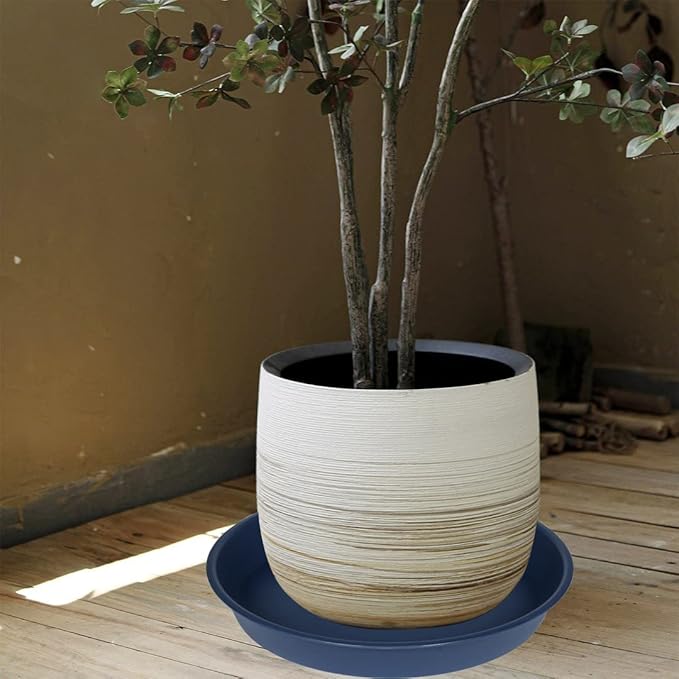 2 Pack of Bird Bath Bowl 12", 1.6" Depth, 10 12 inch Birdbath Bowls Dish Only for The Garden, Large Plant Saucer (12", Blue)