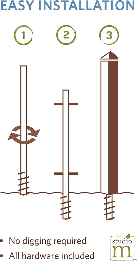 Studio M Art Pole, PVC Weather Resistant Pole with Vinyl Bowl 20 inches Tall Outdoor Decoration for Gardens, Patios, Yards, Landscaping and Birding Accessories, Those We Love Don't Go Away