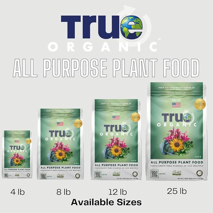 True Organic All Purpose Plant Food – Organic Fertilizer for Fruits, Vegetables, Flowers, and Herbs – 4lb Bag Covers 87 sq. ft.