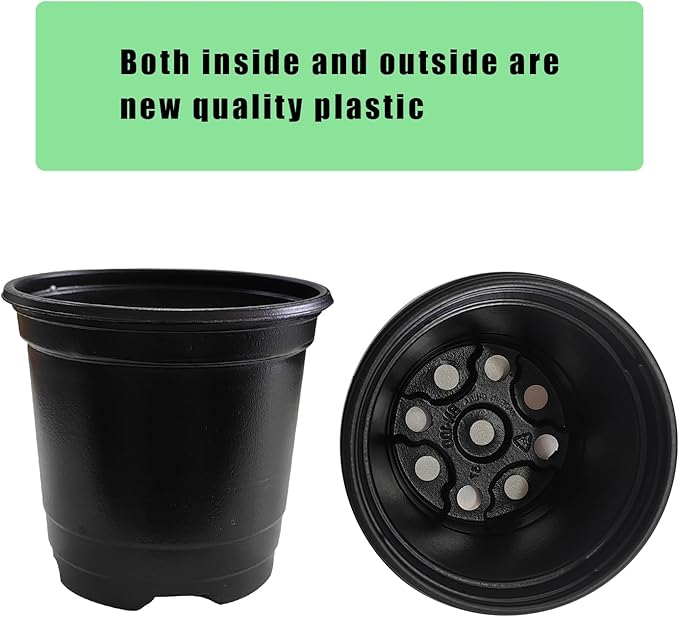 10CM Black Seedling Pots 4 inch Thick Nursery Pots 50 Pcs, Soft and Sturdy Seeds Starter Pots(50Pack,Black)