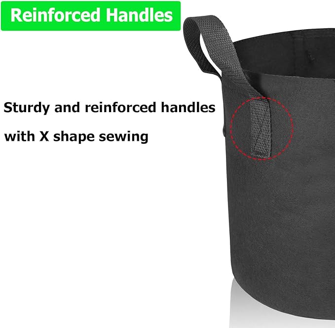 20-Pack 3 Gallon Grow Bags, Heavy Duty Aeration Fabric Pots with Handles,300G Thickened Nonwoven Pots for Plants/Vegetables/Flowers