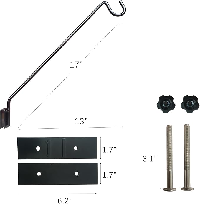 Heavy Duty Railing Deck Bird Feeder Hanger Hook Mount 13 Inch 4 Pack for Bird Feeders,Planters,Plants Flower Suet Baskets,Lanterns,Wind Chimes Holiday Decoration (4 Pack)