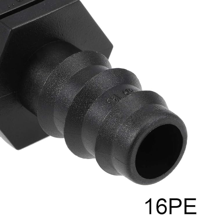uxcell Barb Drip Pipe Connector 1/2 BSPT Male Thread 16PE Hose Fitting for Garden Agricultural Irrigation System, Plastic 5pcs