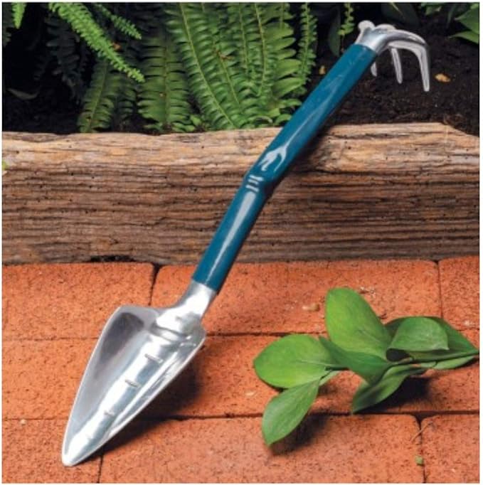 Kings County Tools Combo Garden Hand Tool | Combination Trowel & Rake | Trake Measures 17” | Use for Weeding, Planting and Transporting | Polished Cast-Aluminum