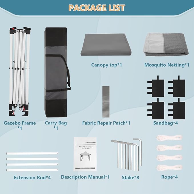 COBIZI 12x12 Pop Up Gazebo On Clearance Canopy Tent Easy Up Outdoor Gazebo Waterproof Upgrade with Mosquito Nettings and Carry Bag for Patio Garden Lawn