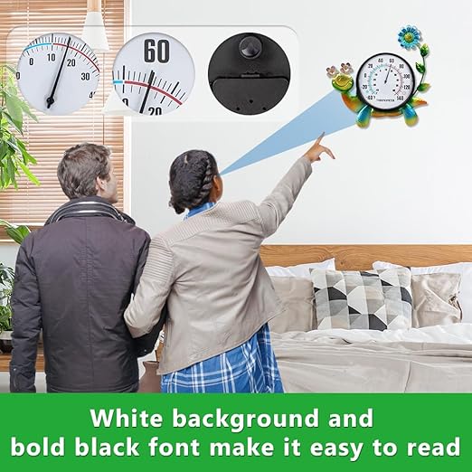 Indoor Outdoor Thermometer, Snail Wall-Mounted Thermometer Waterproof for Patio Garden Yard & Living Room, No Battery Needed