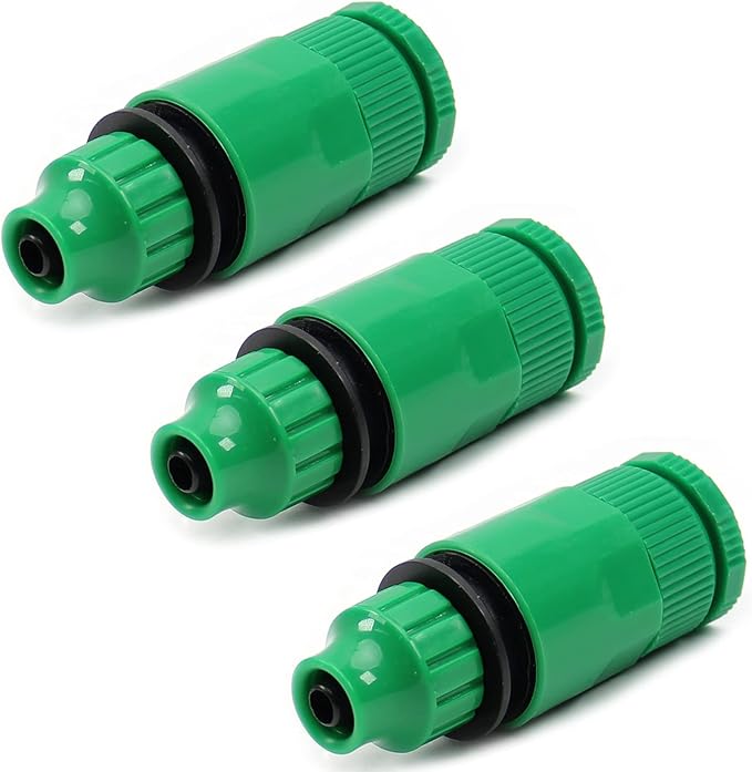 MroMax 3Pcs Hose Tap Connector, Connected to G1/2 or G3/4 Threaded, Suitable for 8/12mm Hose, Quick Connector Hose Pipe Adapter, Faucet Nozzle for Garden Irrigation System Green
