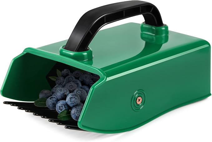 Easier Berry Picker Scoop Blue Berry Picking Rake with Metal Comb and Ergonomic Handle, Huckleberry Picker Harvesting Tool, Black Handle