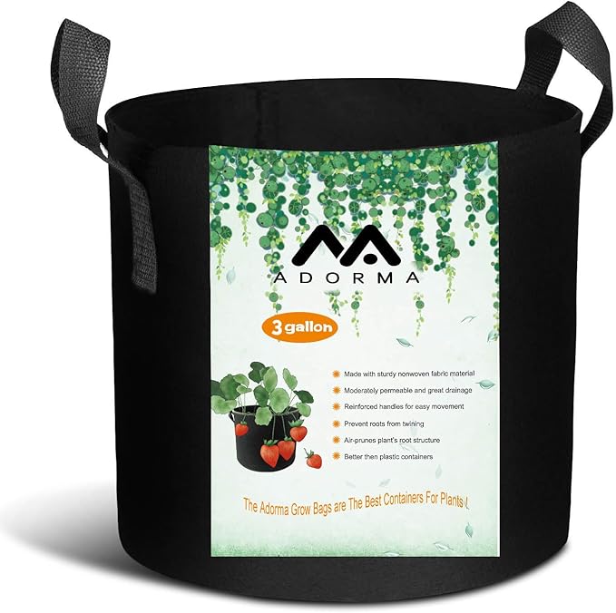 12 Packs 3 Gallon Grow Bags, Heavy Duty 300G Thickened Nonwoven Fabric Plant Pots with Handles