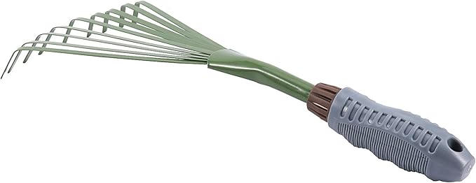 5 PCS 9 Teeth Garden Hand Rake, Small Hand Fan Rake with Non Slip Grip, Thicken Hand Rake Garden Tool for Gardening, 15.4 x 6.3 x 1.7 Inch