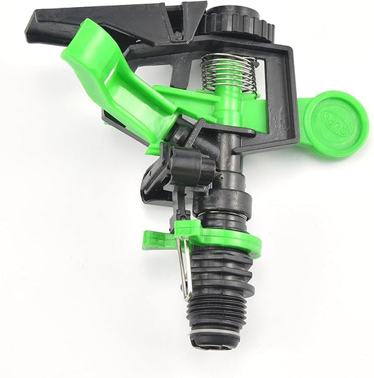 Gardening Watering System Tools, 1/2 Inch Garden Lawn Spray Irrigation Nozzle, Internal Threaded Rocker Arm Sprinkler 360 Degree Automatic Rotation Adjustment Nozzle (Green)