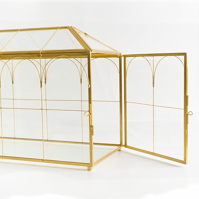 Wedding Glass Cards Box with Slot - 10.26 x 5.91 x 7.99 inch, Envelope Card for Birthday Party Reception Box, Home Tabletop Decor Clear Black Terrarium with Lock Glass Terrarium