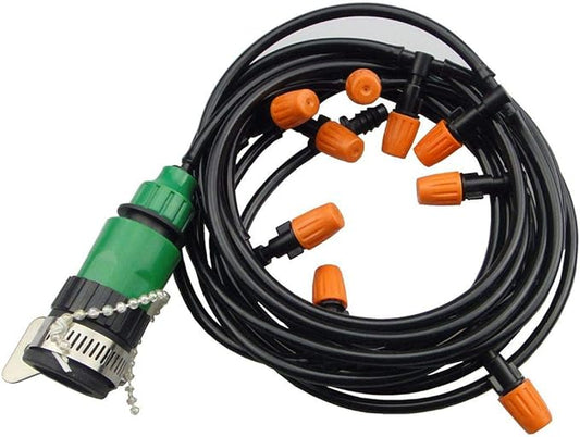 Drip Irrigation kit Plant Watering System Gravity Fed Irrigation Water Drip Setfor Garden Greenhouse Yard Lawn Home or Vacation Use 20M 8/11" Tube 20 Nozzles