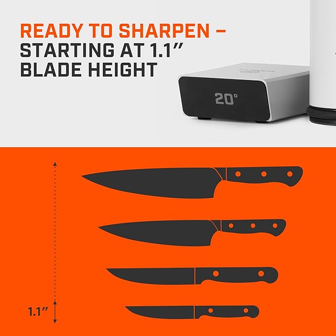 TUMBLER Pro Rolling Knife Sharpener™ - Knife Sharpening Made Easy - Rolling Knife Sharpening Kit with Removable Disc System - Includes 4-Layer Diamond Sharpening Disc & EdgeBoost Ceramic Disc (Grey)