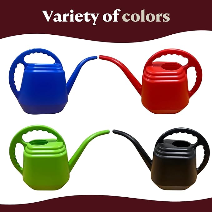 KP KOOL PRODUCTS 2 Liter Black Watering Can – Durable Plastic Indoor & Outdoor Plant Waterer – Lightweight Garden Tool with Easy Pour Spout – Perfect for Flowers, Herbs, and Houseplants – 1 Pack