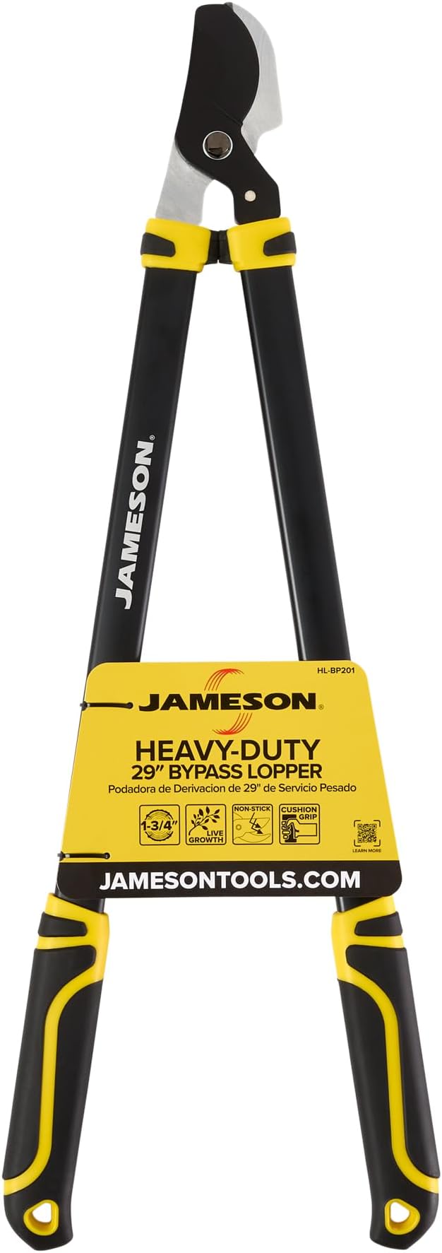 Jameson Heavy-Duty 29″ Bypass Lopper | 1-3/4″ Cutting Capacity | Non-Stick Blade | Aluminum Frame | Ergonomic Grips | Gardening & Landscaping Tool