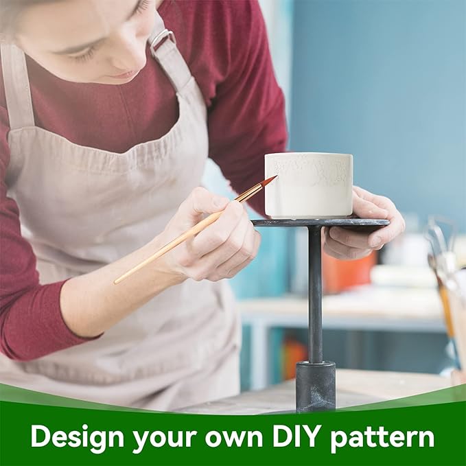 ZOUTOG Plant Pot 4 Inch, Ceramic Succulent Pots with Drainage Hole & Bamboo Tray, Pack of 6 White Small Flower Pots for Home, Office, Indoor or Outdoor Decor - Plants Not Included