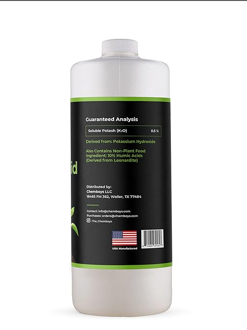 Chemboys Organic Humic Acid with Fulvic β Liquid Carbon Concentrated Plant Supplement for Increased Nutrient Uptake, Soil, Lawns, Hydroponics & Garden β Soil Conditioner Plant Food Enhancer - 5 Gallon
