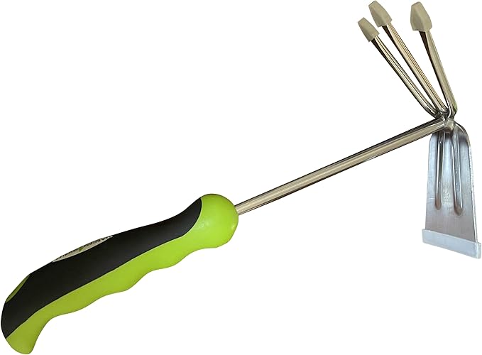 Garden Guru Hand Cultivator Rake Hoe Tiller Tool - Stainless Steel for Ultimate Strength - Rust Resistant - Ergonomic Handle - Great for Gardening Cultivating Loosening Weeding