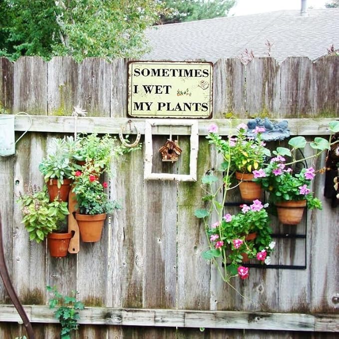 Artlunar Funny Garden Sign Outside Decor Gift For Gardener - I Wet My Plants, 12" x 8" (981)