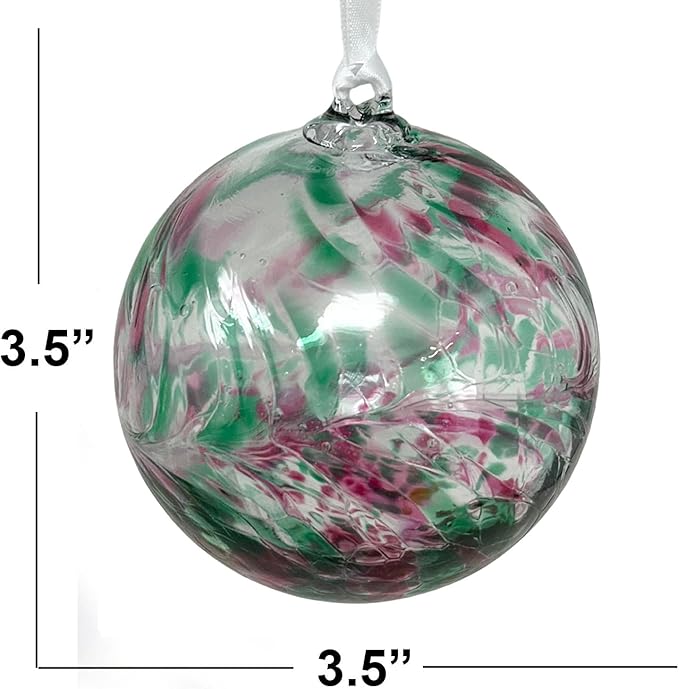 Small Friendship Glass Ball Globe - Opal 3.5 inch Hand Blown Handmade Hanging Garden Gazing Ball Indoor Outdoor Home Décor