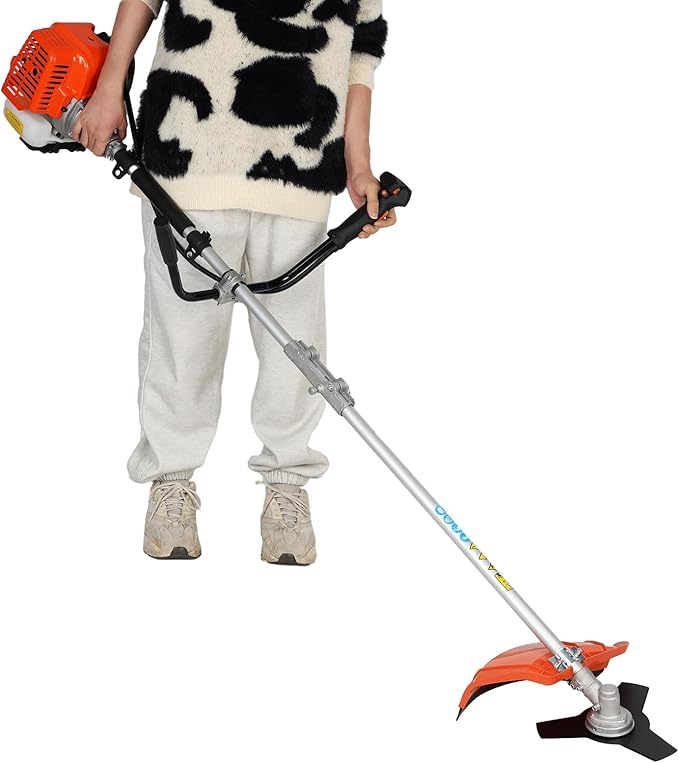 52CC 2-Cycle Gas Weed Eater, 2 in 1 Gas Weed Wacker Gas Brush Cutter, 2025 Upgraded Weed Eater Gas Powered, Gas String Trimmer and Lawn Edger, Weed Trimmer Red