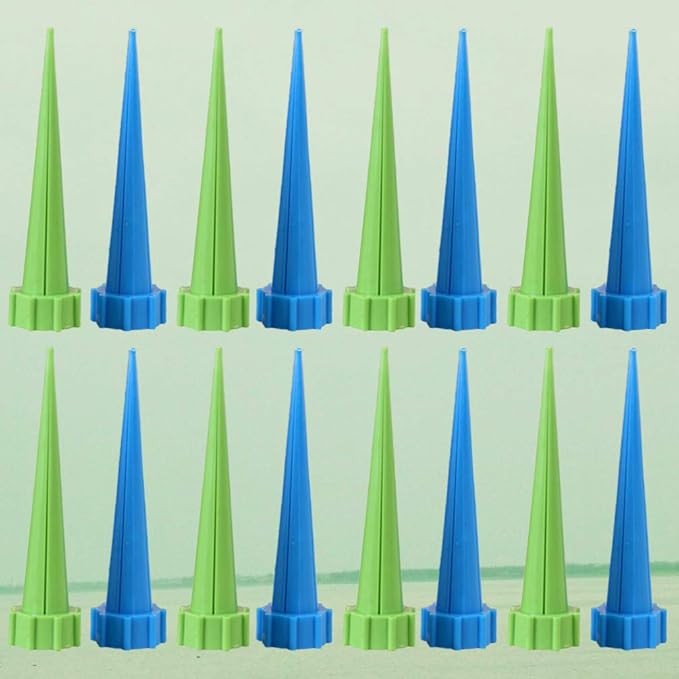Operitacx 16pcs Plant Watering Spikes, Plastic Plant Self Watering Devices, Flower Pot Irrigation Drippers for Outdoor Indoor Garden Flower Vegetables Random Color