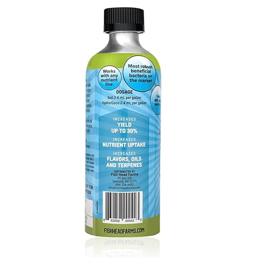 Fish Head Farms Organic Soil Conditioner for Yield and Flavor Enhancement. Improves Fertilizer Efficiency. Useful in Both Garden Soil and Hydroponics Applications - 500 Milliliter with 80 Milliliter