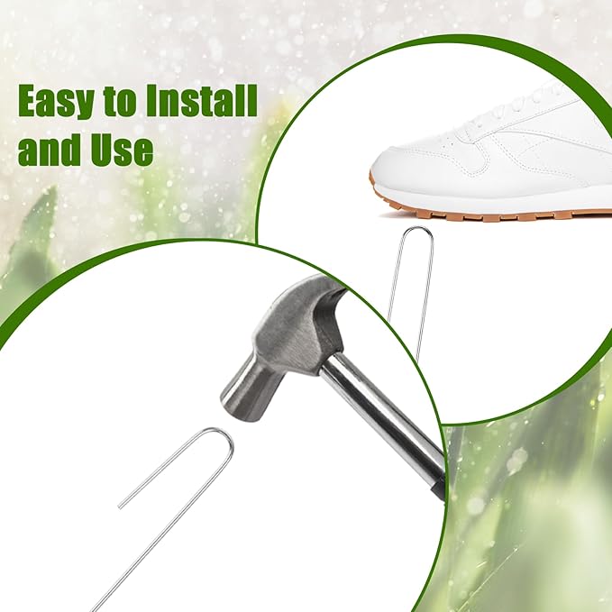 200Pcs Irrigation Drip Tubing Landscape Pins J Shape Garden Stakes 5 Inch Landscaping Staples Lawn Pins for Drip Tubing (Hold Drip Tubing Up to 5/8" Diameter)