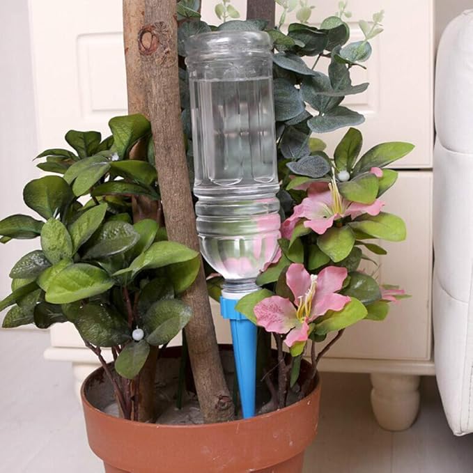 Operitacx 16pcs Plant Watering Spikes, Plastic Plant Self Watering Devices, Flower Pot Irrigation Drippers for Outdoor Indoor Garden Flower Vegetables Random Color