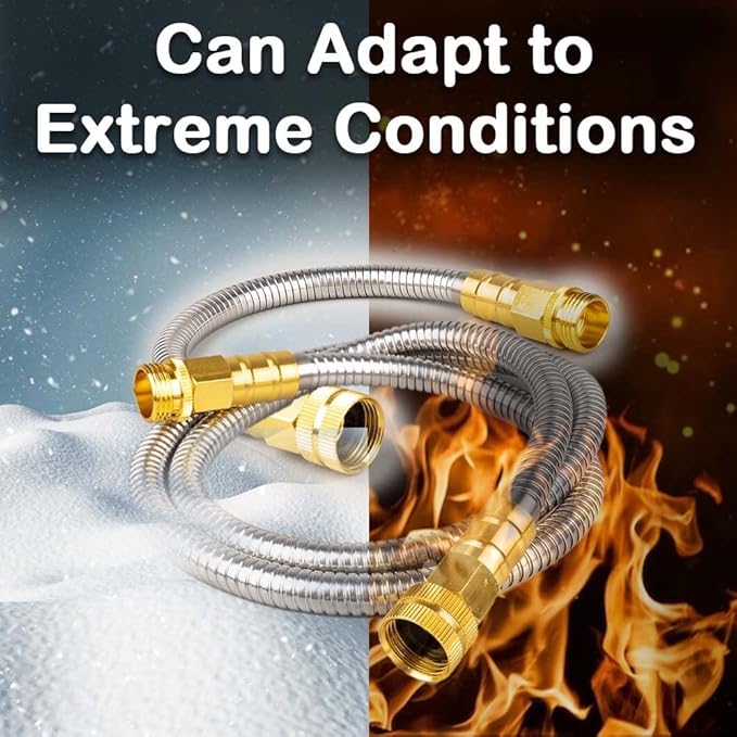 Stainless Steel Garden Hose: Durable Quality Metal with High-pressure Water Output for Gardeners(150FT)