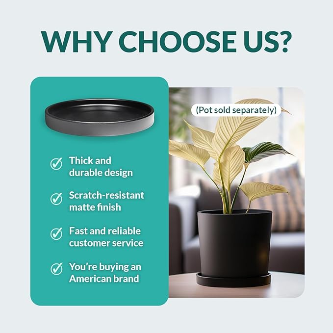Willowy Black Ceramic Pot Saucer - Drainage Tray for 2,3,4 Inch Planters - Drip Trays - Four Pack