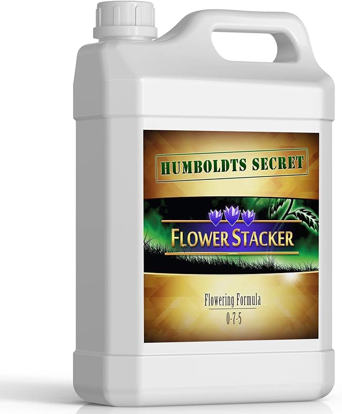 Humboldts Secret Flower Stacker – Best Flowering Formula for Bigger Harvests - Flowering Plant Food – Nutrient System for Potting Soil for Indoor & Outdoor Plants - 2.5 Gallons