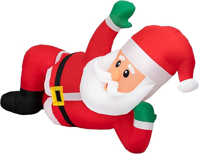 Holidayana Christmas Inflatables Large 10 ft Lounging Santa - Inflatable Outdoor Christmas Decorations Blow Up X-mas Decorations for Yard, Lawn & Garden Internal Lights & Built-in Fan
