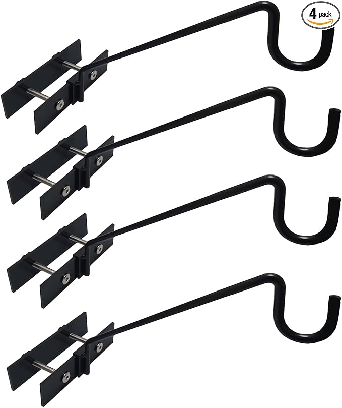 Heavy Duty Railing Deck Bird Feeder Hanger Hook Mount 13 Inch 4 Pack for Bird Feeders,Planters,Plants Flower Suet Baskets,Lanterns,Wind Chimes Holiday Decoration (4 Pack)