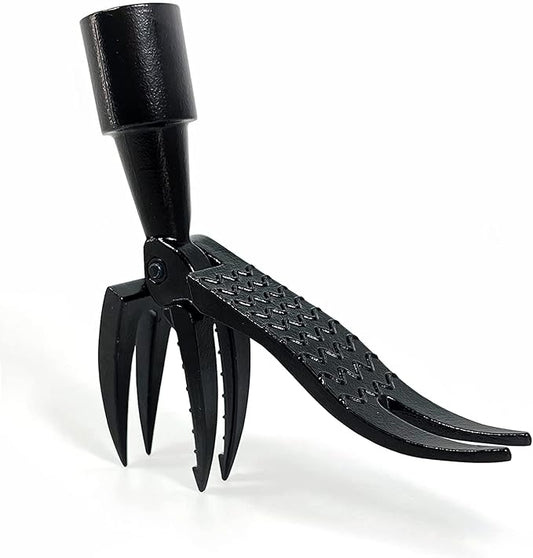 Weed Removal Head Replacement Tool, 4-Claw Steel Head Design, Manual Weeding Tool, Black