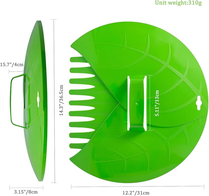 Eastrans 2set Leaf Scoops and Hand Rakes,Leaf Claws for Picking up Leaves,Grass Clippings and Lawn Debris,Light Green,4pcs