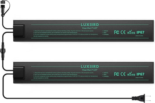 LUXBIRD Daisy Chain Heating Mats, 2 Pack, 3 * 20 inches, IP67 Waterproof PVC