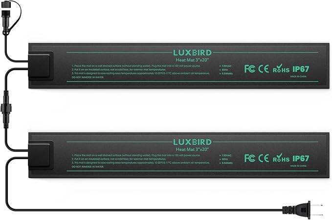 LUXBIRD Daisy Chain Heating Mats, 2 Pack, 3 * 20 inches, IP67 Waterproof PVC