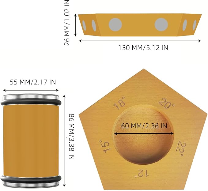 Rolling Knife Sharpener with 2 Diamond Discs and 2 Honing Discs, 5 Magnetic Angle Offer 12/15/18/20/22° for Kitchen Knives (SET-A)