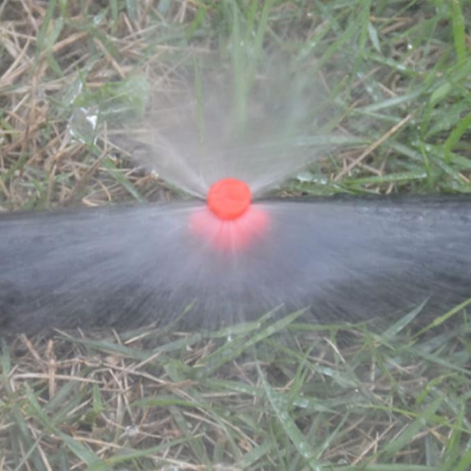 MroMax 25Pcs 360 Degree Micro Sprayer Automizing Sprinkler Nozzle Hydroponic Aeroponic Misters Fan Jet for Miniature Garden Lawn Plant Irrigation System Red