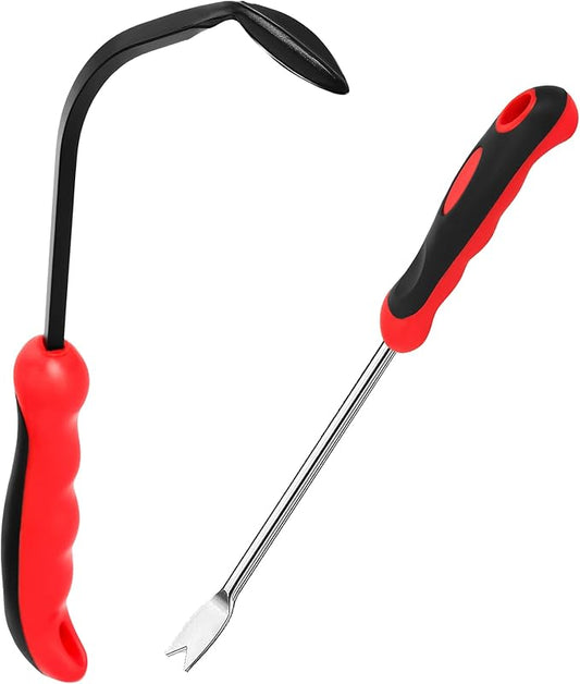 Garden Hook Weed Puller Tool Gardening Hand Cultivator Hand Tiller with Ergonomic Handle, Stainless Steel Weed Tool for Yard, Lawn & Garden