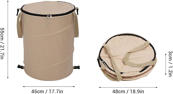 Zunate Collapsible Lawn and Leaf Bag, 24 Gallon Collapsible Trash Can, Reusable Outdoor Yard Waste Leaf Bag Garden Garbage Bin, Garden Garbage Bag with Lid, Lawn and Leaf Bags for